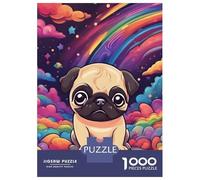Rompecabezas De 1000 Piezas para Adolescentes Rompecabezas Colorful Cute Pug Rompecabezas para Adultos Juego Práctico Patrón De Montaje 38x26cm/1000pcs