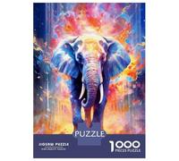 Rompecabezas De 1000 Piezas para Adolescentes Rompecabezas Colorful Elephant Art Print Rompecabezas Juegos Familiares Carrera De Velocidad Manual Regalos De Cumpleaños Y Únicos 38x26cm/1000pcs