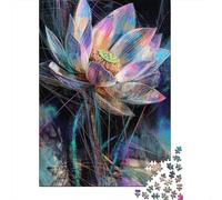 Rompecabezas De 1000 Piezas para Adolescentes Rompecabezas Colorful Lotus Flower Art Rompecabezas Juguetes DIY Decoración del Hogar Regalos Y Cumpleaños Únicos 70x50cm/1000pcs