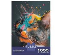 Rompecabezas De 1000 Piezas para Adolescentes Rompecabezas Colorful Powdered Cat Rompecabezas Juego De Ingenio Mejora La Memoria Difícil Y Desafiante 70x50cm/1000pcs