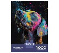 Rompecabezas De 1000 Piezas para Adolescentes Rompecabezas Colorful Powdered Dog Rompecabezas para Adultos Juego Familiar Análisis Y Lógica Cumpleaños 70x50cm/1000pcs