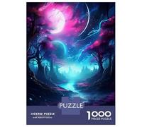Rompecabezas De 1000 Piezas para Adolescentes Rompecabezas Colorful Trees River Moon Rompecabezas para Adultos Juego Práctico Una Obra De Arte para Cumpleaños, Navidad 70x50cm/1000pcs