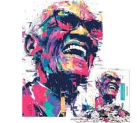 Rompecabezas de 1000 Piezas para Adolescentes Rompecabezas Colorido con Retrato de Ray Charles para Adultos Juegos Familiares Mejora la Memoria cumpleaños y Ocasiones Especiales