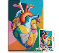 Rompecabezas de 1000 Piezas para Adolescentes, Rompecabezas Colorido, ilustración de anatomía del corazón Humano, Hermoso diseño, Juego, difícil, Obra de Arte, Regalo, tamaño 50x75cm