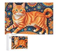 Rompecabezas de 1000 piezas para adolescentes, rompecabezas coloridos de mandala de gato para adultos, juegos relajantes, análisis y lógica de interacción entre padres e hijos, 1000 piezas