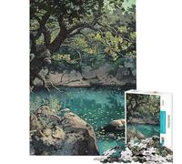 Rompecabezas de 1000 Piezas para Adolescentes Rompecabezas con Escena Tranquila Junto al Lago y un árbol Rompecabezas para Adultos Juguetes antiestrés Divertidos y con Humor Regalos