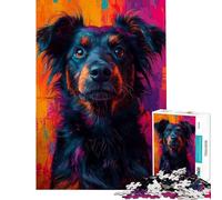 Rompecabezas de 1000 Piezas para Adolescentes Rompecabezas con Retrato de Perro Mestizo de Pastor alemán Rompecabezas para Adultos Juegos relajantes Divertidos y con Humor