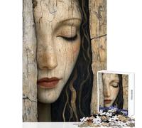 Rompecabezas de 1000 Piezas para Adolescentes Rompecabezas con Rostro de Mujer en Madera Juegos relajantes Decoración del hogar Juguetes para la interacción Entre Padres e Hijos (38x52cm)