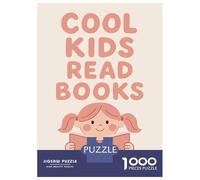 Rompecabezas De 1000 Piezas para Adolescentes Rompecabezas Cool Kids Read Books Illustration para Adultos Juego Familiar Análisis Y Lógica Ayuda Al Cerebro A Ejercitarse 52x38cm/1000pcs
