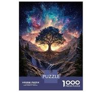Rompecabezas De 1000 Piezas para Adolescentes Rompecabezas Cosmic Tree of Life Waterfall Landscape Juego Práctico Carrera De Velocidad Manual Oferta como Regalos para Toda La Familia 38x26cm/1000pcs