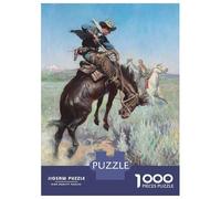 Rompecabezas De 1000 Piezas para Adolescentes Rompecabezas Cowboy Breaking The Horse Rompecabezas para Adultos Juego Práctico Una Obra De Arte para Cumpleaños, Navidad 52x38cm/1000pcs