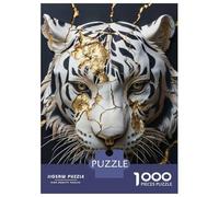 Rompecabezas De 1000 Piezas para Adolescentes Rompecabezas Cracked Tiger with Gold Inlay Rompecabezas Juego De Ingenio Mejora La Memoria Difícil Y Desafiante 52x38cm/1000pcs