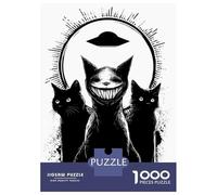 Rompecabezas De 1000 Piezas para Adolescentes Rompecabezas Creepy Cats and UFO Juego Práctico Carrera De Velocidad Manual Oferta como Regalos para Toda La Familia 52x38cm/1000pcs
