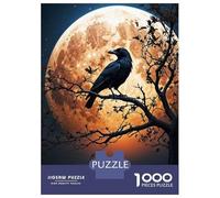 Rompecabezas De 1000 Piezas para Adolescentes Rompecabezas Crow Gazes at The Moon Rompecabezas para Adultos Juegos Relajantes Desafío Difícil 70x50cm/1000pcs