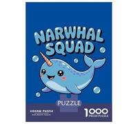 Rompecabezas De 1000 Piezas para Adolescentes Rompecabezas Cute Narwhal Squad Cartoon Illustration Rompecabezas Juegos Familiares Decoración del Hogar Regalos Y Cumpleaños Únicos 52x38cm/1000pcs
