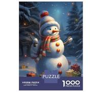 Rompecabezas De 1000 Piezas para Adolescentes Rompecabezas Cute Snowman Christmas Rompecabezas para Adultos Juego Práctico Patrón De Montaje 38x26cm/1000pcs