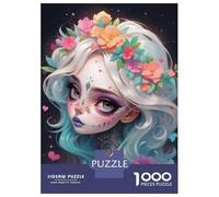 Rompecabezas De 1000 Piezas para Adolescentes Rompecabezas Cute Sugar Skull Girl Rompecabezas para Adultos Juego Familiar Análisis Y Lógica Cumpleaños 52x38cm/1000pcs