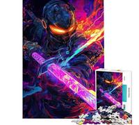 Rompecabezas de 1000 Piezas para Adolescentes Rompecabezas Cyberpunk samurái para Adultos Juguete para decoración de Pared Juego desafiante y difícil Regalos (tamaño 50x75cm)