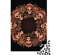 Rompecabezas De 1000 Piezas para Adolescentes Rompecabezas Day of The Dead Wreath para Adolescentes Juegos Divertidos Una Obra De Arte para Cumpleaños, Navidad 52x38cm/1000pcs