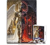 Rompecabezas de 1000 Piezas para Adolescentes, Rompecabezas de ángel y Demonio, dualidad, diversión Familiar y Noche de Juegos, desafío difícil, Gran Regalo, tamaño 50x75cm