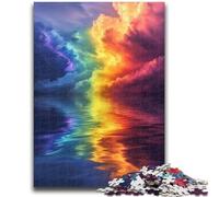 Rompecabezas de 1000 Piezas para Adolescentes, Rompecabezas de arcoíris y relámpagos, Juguete Educativo Intelectual descompresor, decoración (38x26cm)