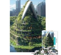 Rompecabezas de 1000 Piezas para Adolescentes Rompecabezas de Arquitectura Verde para Adultos Juegos relajantes para divertirse en Familia Ideal para cumpleaños y Navidad (tamaño 38x26cm)