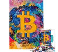 Rompecabezas de 1000 Piezas para Adolescentes Rompecabezas de Arte Abstracto de Bitcoin para Adultos Rompecabezas antiestrés interacción Entre Padres e Hijos Regalo de cumpleaños Regalos 38x26cm