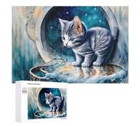Rompecabezas de 1000 piezas para adolescentes, rompecabezas de aventura de gatitos espaciales para adultos, juegos divertidos, regalo de cumpleaños, regalos únicos de cumpleaños y Navidad, 1000 piezas