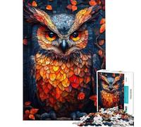 Rompecabezas de 1000 Piezas para Adolescentes Rompecabezas de búho Mosaico para Adultos Juego práctico decoración de Pared cumpleaños y Navidad (tamaño 50x75cm)