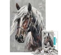 Rompecabezas de 1000 Piezas para Adolescentes Rompecabezas de Caballos tristes para Adultos Juego práctico difícil Ideal para Reducir el estrés (tamaño 38x26cm)