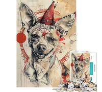 Rompecabezas de 1000 Piezas para Adolescentes Rompecabezas de Cachorro Payaso para Adultos Juego práctico Que Mejora la Memoria cumpleaños y Navidad (tamaño 38x26cm)