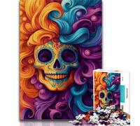 Rompecabezas de 1000 Piezas para Adolescentes, Rompecabezas de Calavera Mexicana para Adultos, un desafío difícil para aliviar el estrés, Regalo de Amigo Secreto (tamaño 38x26cm)