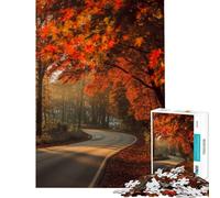 Rompecabezas de 1000 Piezas para Adolescentes Rompecabezas de Camino otoñal para Adultos Juguetes de Bricolaje Vacaciones en casa Juego desafiante Regalos (tamaño 38x26cm)