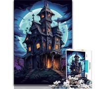 Rompecabezas de 1000 Piezas para Adolescentes, Rompecabezas de casa embrujada para Adultos, un desafío difícil para aliviar el estrés, Regalos de Amigo Secreto (tamaño 38x26cm)