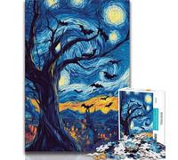 Rompecabezas de 1000 Piezas para Adolescentes, Rompecabezas de Castillo bajo el Cielo Nocturno para Adultos, un desafío difícil para aliviar el estrés, Regalo de Amigo Secreto (tamaño 38x26cm)