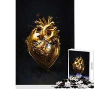 Rompecabezas de 1000 Piezas para Adolescentes Rompecabezas de corazón Dorado Juguetes antiestrés Ideas de Regalo Juego Familiar Entrena tu Cerebro y Tus Manos tamaño 38x52cm
