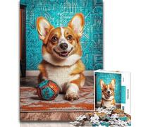 Rompecabezas de 1000 Piezas para Adolescentes, Rompecabezas de Corgi Feliz para Adultos, un desafío difícil para aliviar el estrés, Regalo de Amigo Secreto (tamaño 75x50cm)