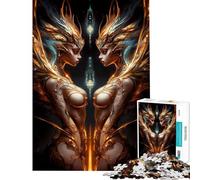 Rompecabezas de 1000 Piezas para Adolescentes Rompecabezas de diosas Doradas para Adultos Juego práctico y desafiante Toda la Familia (tamaño 38x52cm)