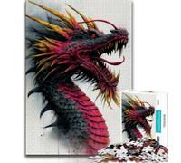 Rompecabezas de 1000 Piezas para Adolescentes, Rompecabezas de dragón Chino para Adultos, un desafío difícil para aliviar el estrés, Regalo de Amigo Secreto (tamaño 75x50cm)