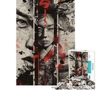 Rompecabezas de 1000 Piezas para Adolescentes Rompecabezas de dragón Geisha y samurái para Adultos Juguetes de Bricolaje Carrera de Velocidad Manual Oferta como Regalo para Toda la Familia (50x75cm)