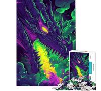 Rompecabezas de 1000 Piezas para Adolescentes Rompecabezas de dragón Que Respira Fuego para Adultos Juegos Familiares Decoración Actividades Divertidas en casa (Tamaño 38x26cm)