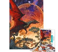Rompecabezas de 1000 Piezas para Adolescentes Rompecabezas de Dragones Salvajes para Adultos Juegos Divertidos difícil Ideal para cumpleaños y Navidad (tamaño 38x26cm)