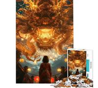Rompecabezas de 1000 Piezas para Adolescentes Rompecabezas de fantasía de dragón Chino para Adultos Juguete para decoración de Pared Juego difícil y desafiante Regalos (tamaño 38x26cm)