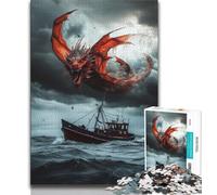 Rompecabezas de 1000 Piezas para Adolescentes, Rompecabezas de fantasía de dragón para Adultos, un desafío difícil para aliviar el estrés, Regalos de Amigo Secreto (tamaño 75x50cm)