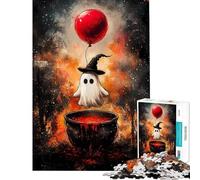 Rompecabezas de 1000 Piezas para Adolescentes Rompecabezas de Fantasma con Globo y caldero para Adultos Juego Familiar Desafío difícil Regalos para Reducir el estrés (Tamaño 38x52cm)
