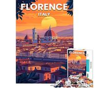Rompecabezas de 1000 Piezas para Adolescentes Rompecabezas de Florencia al Atardecer Un Juego Relajante Divertido y con Humor para cumpleaños y Navidad (tamaño 50x75cm)