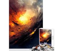 Rompecabezas de 1000 Piezas para Adolescentes Rompecabezas de Fuego Arte Abstracto Pintura decoración del hogar Juguetes Regalos de Amigo Secreto Juego práctico Ayuda a ejercitar el Cerebro 38x52cm
