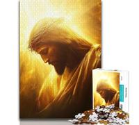 Rompecabezas de 1000 Piezas para Adolescentes Rompecabezas de Jesús para Adultos para aliviar el estrés desafío difícil Regalo de Amigo Secreto 38x26cm