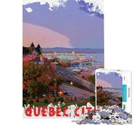 Rompecabezas de 1000 Piezas para Adolescentes Rompecabezas de la Ciudad de Quebec para Adultos Juego práctico Ideal para Pasar el Tiempo en casa Durante Las Vacaciones (tamaño 38x26cm)