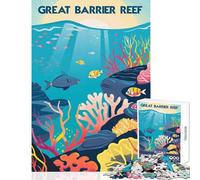 Rompecabezas de 1000 Piezas para Adolescentes Rompecabezas de la Gran Barrera de Belleza Juguete Educativo Regalo de cumpleaños Juego de ingenio Ayuda a ejercitar el Cerebro tamaño 38x52cm